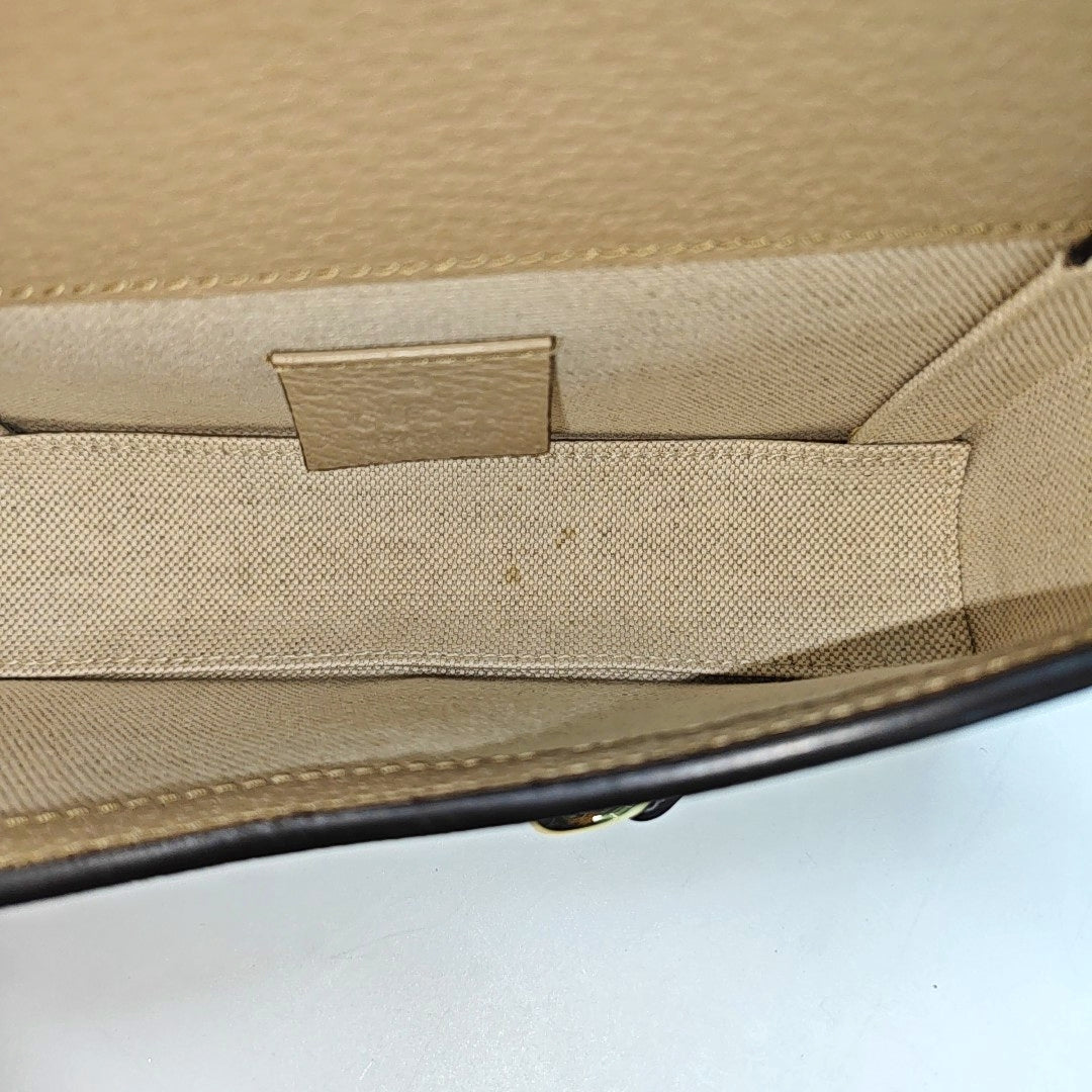 Horsebit 1955 Mini Monogram Coated Canvas Beige