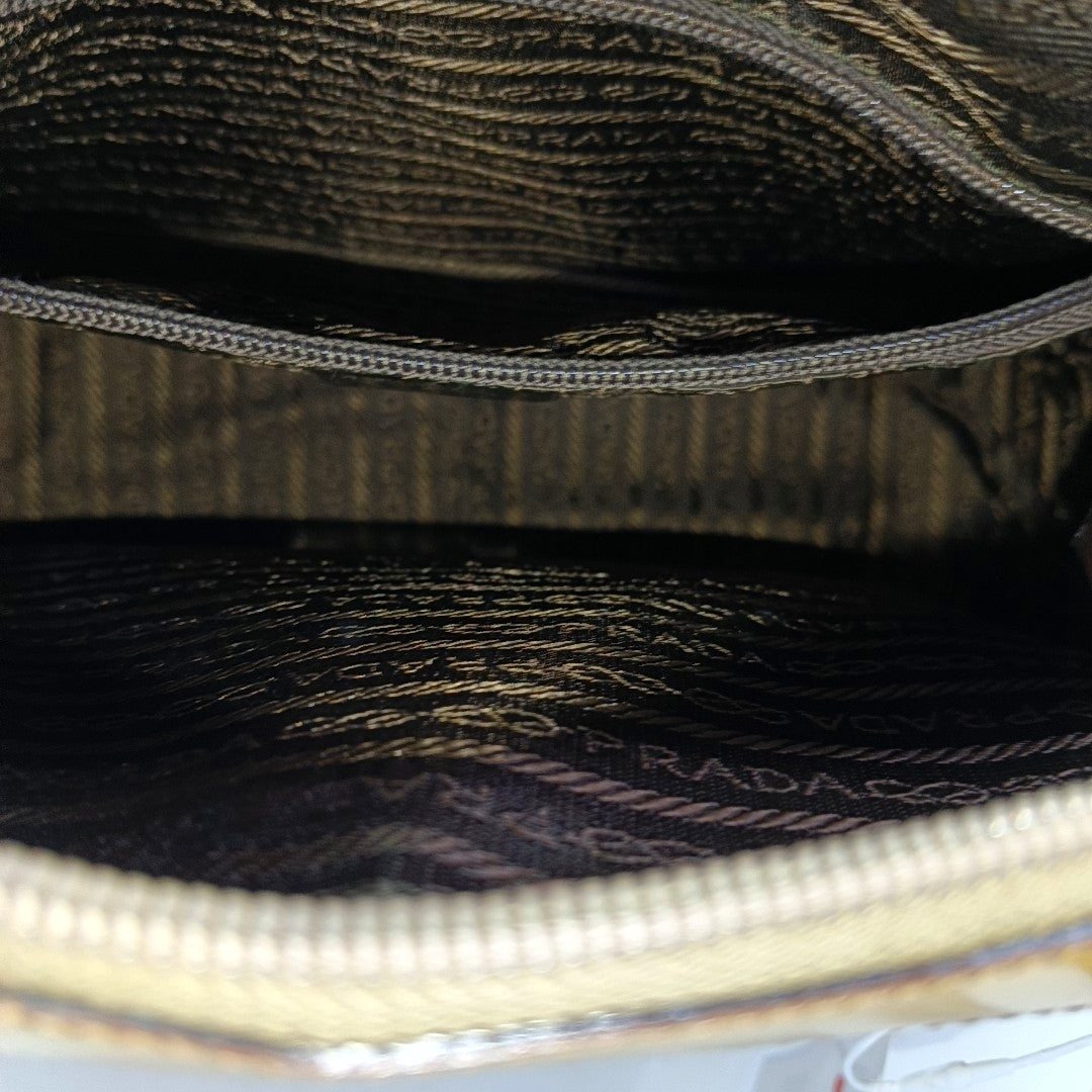 Patent Leather Top Handle Bag Brown