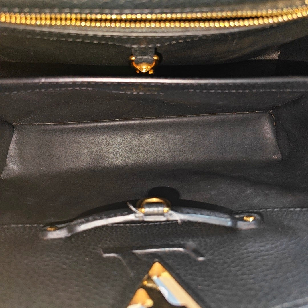 Authenticated pre-owned  CAPUCINES MM Calfskin Black - Shoulder Bag at Looply
