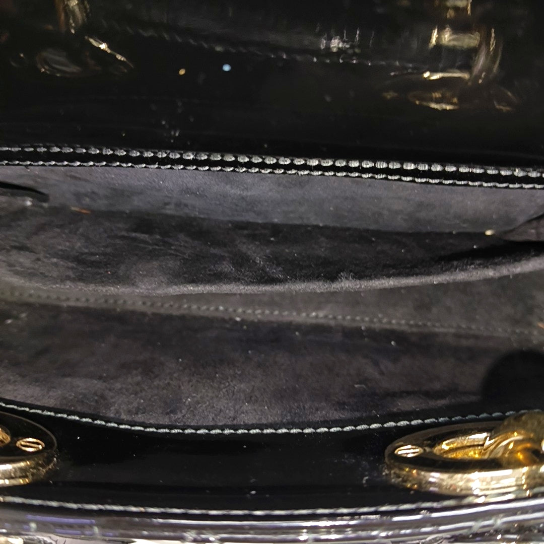 Lady Dior Small Cannage Patent Leather Black