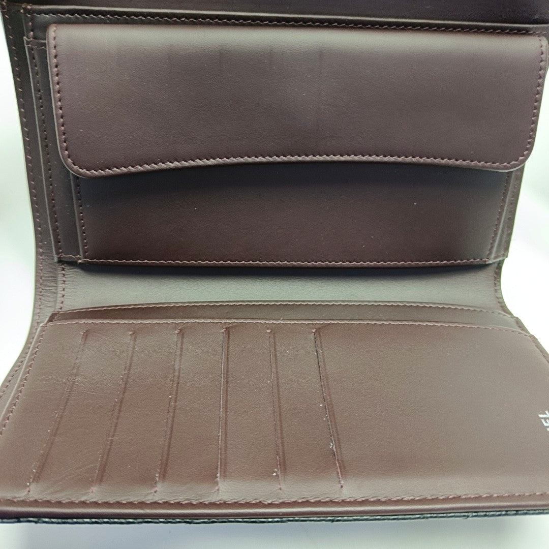CLASSIC FLAP Mini Quilted Grained Calfskin Black Wallet