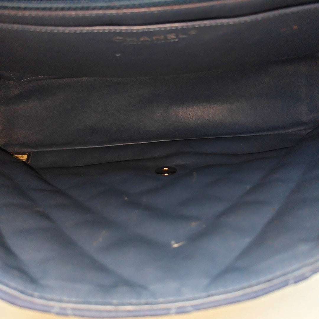 CLASSIC FLAP Jumbo Quilted Fabric Blue