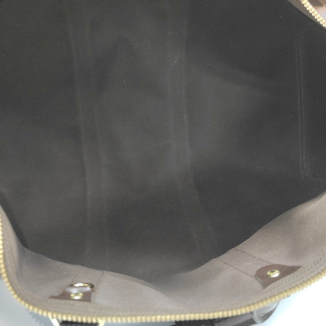 KEEPALL 50 Damier Ebene Coated Canvas Brown