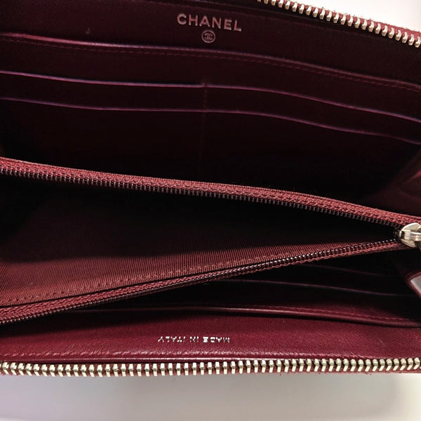 Quilted Calfskin Wallet Red