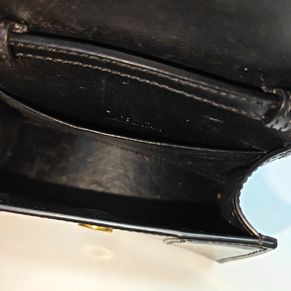 Minibolso de piel de becerro Hourglass negro