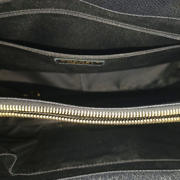 CHANEL GST Extra Large Quilted Grained Calfskin Black