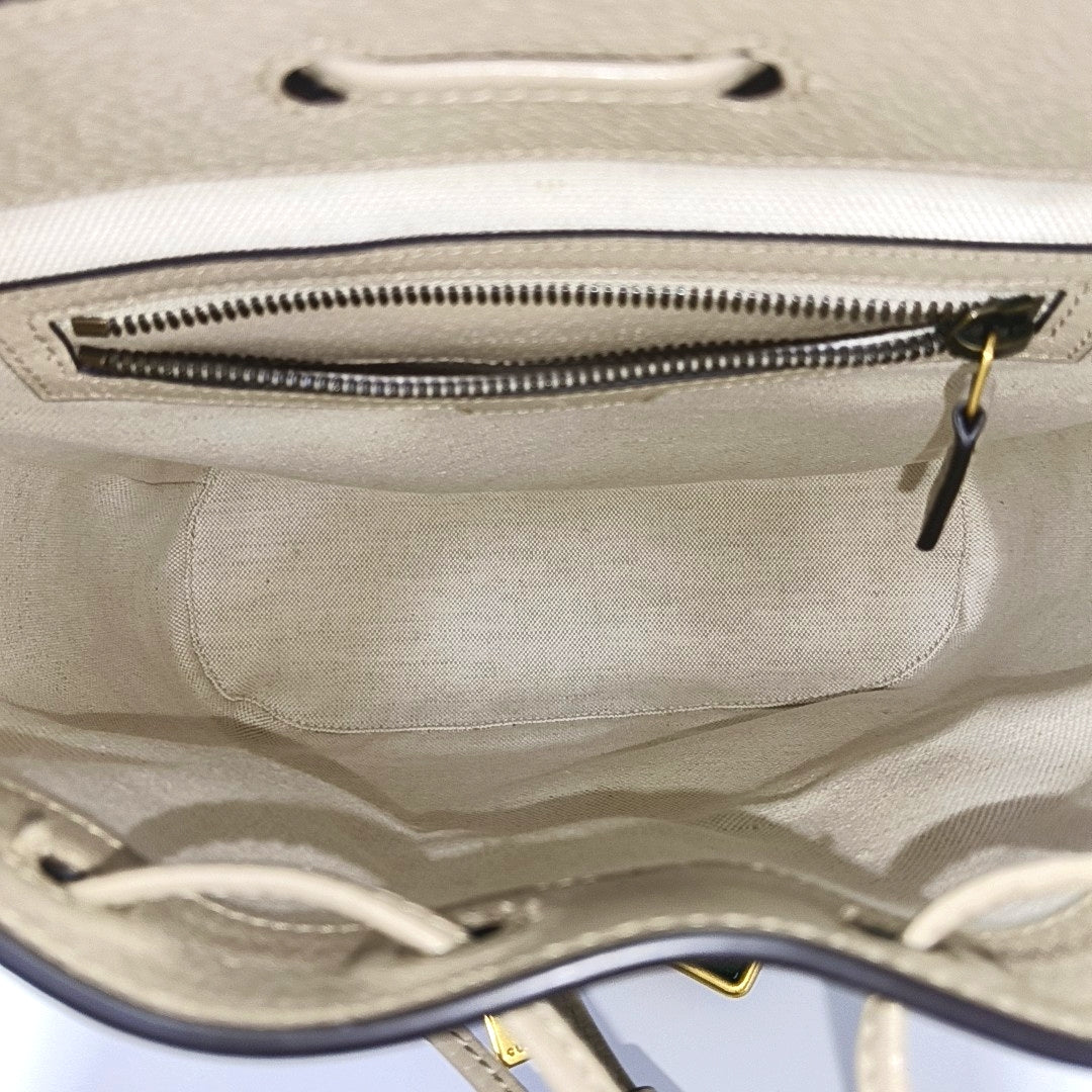 Monogram Coated Canvas Backpack Beige