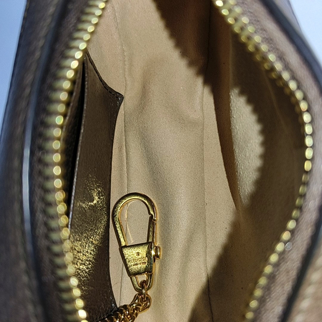 Ophidia Mini Monogram Coated Canvas Beige