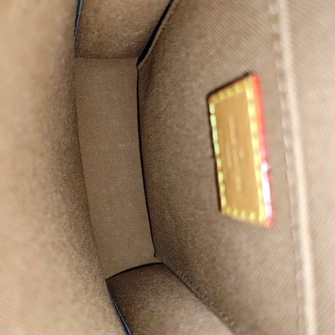 SAC PLAT Mini Monogram Coated Canvas Brown
