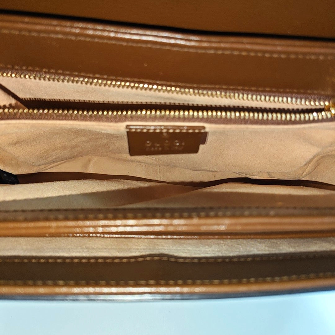 Horsebit 1955 Medium Monogram Coated Canvas Beige