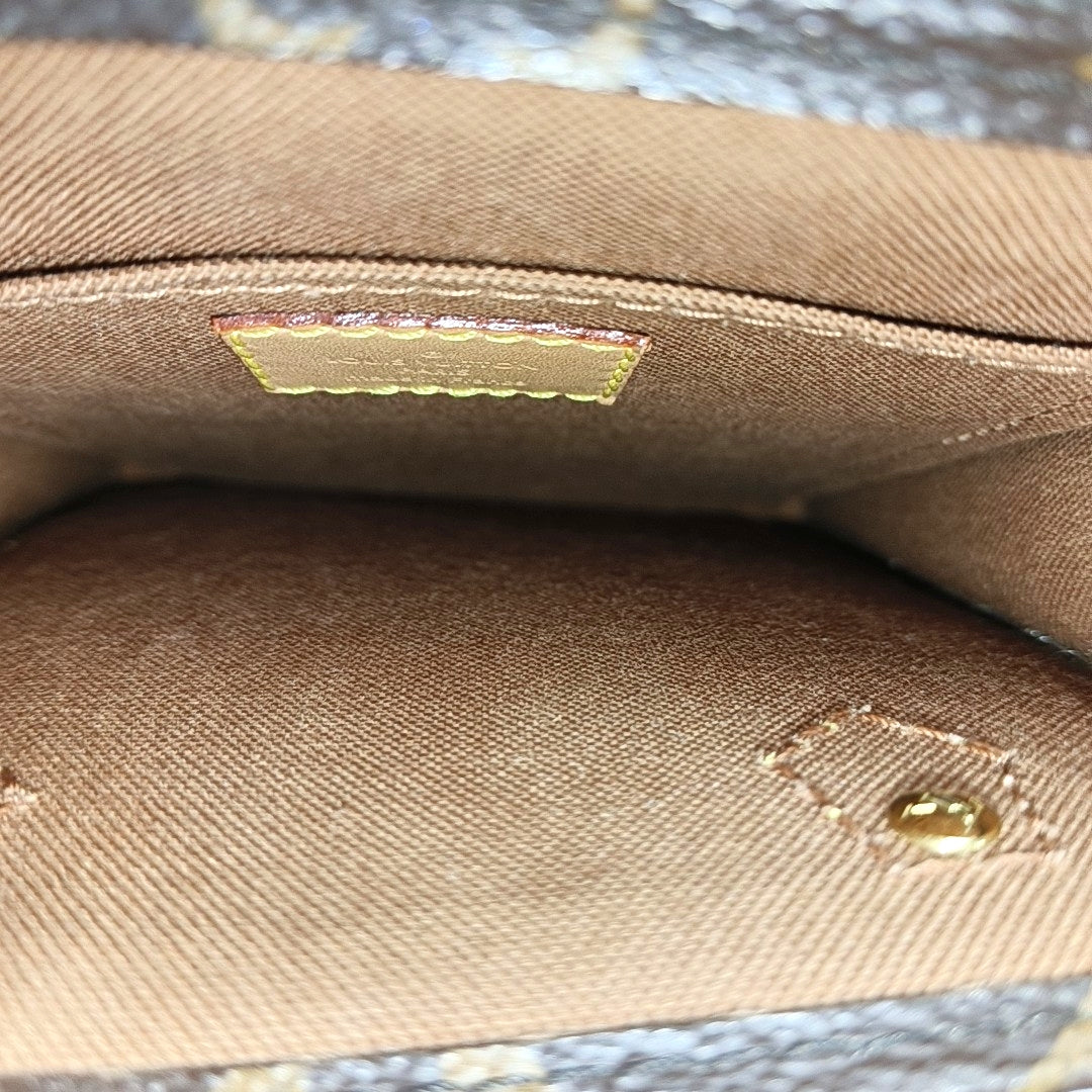 SAC PLAT Mini Monogram Coated Canvas Brown