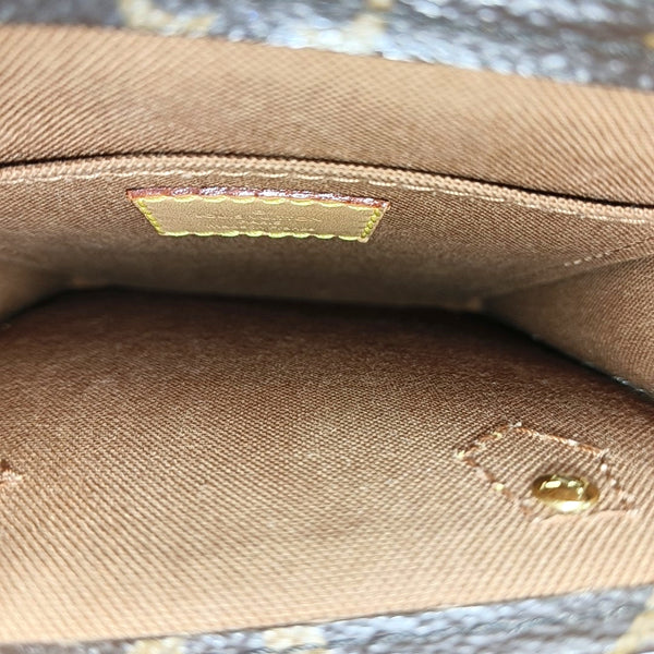 SAC PLAT Mini Monogram Coated Canvas Brown