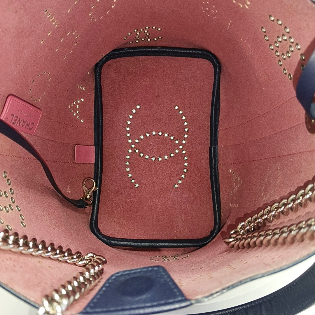 Calfskin Bucket Bag Small Blue