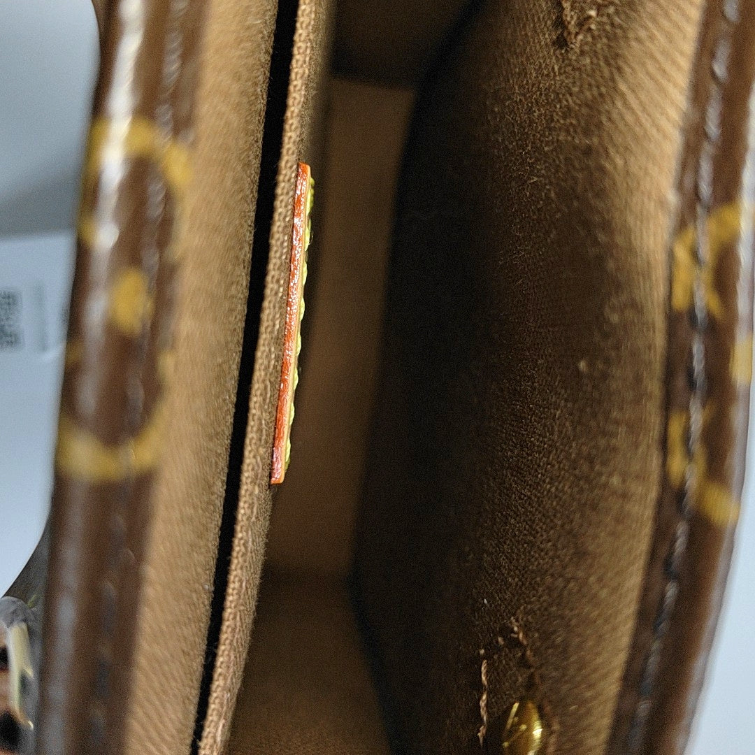 SAC PLAT Mini Monogram Coated Canvas Brown