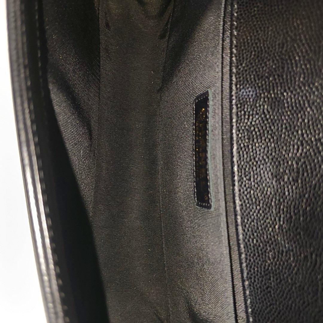 BOY CHANEL Medium Quilted Grained Calfskin Black