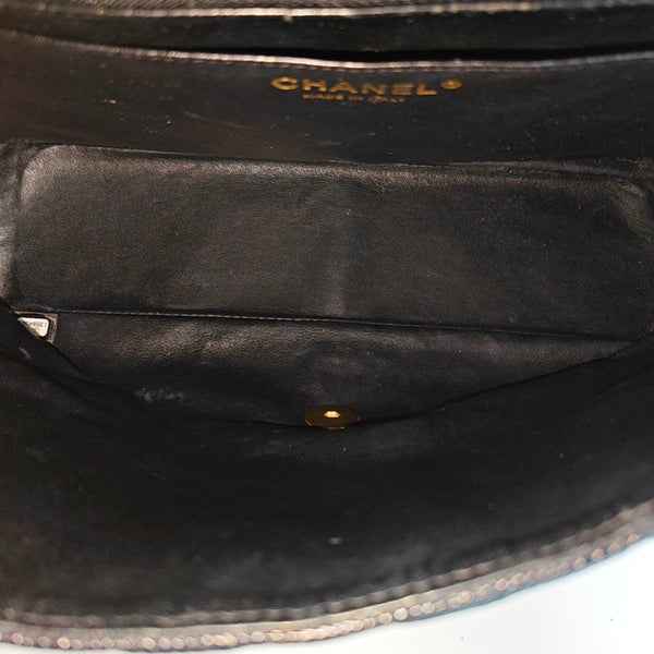 Large Quilted Grained Calfskin Black
