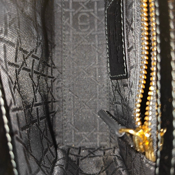 Lady Dior Mini Cannage Patent Leather Black