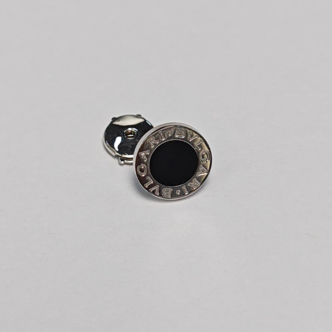 18k White Gold Black Stud Earring