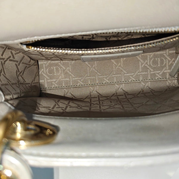 Lady Dior Mini Cannage Lambskin Gray