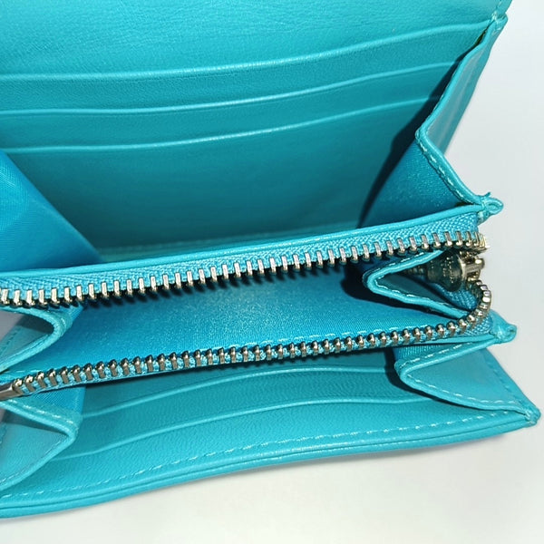 Lady Dior Cannage Lambskin Blue Wallet