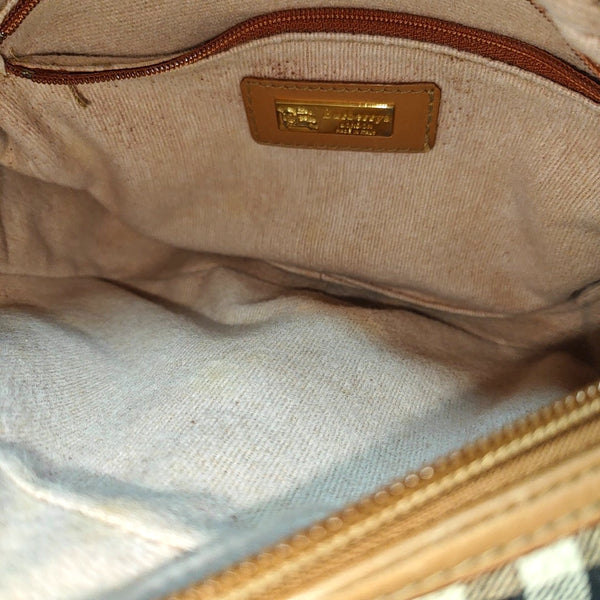 Coated Canvas Shoulder Bag Beige