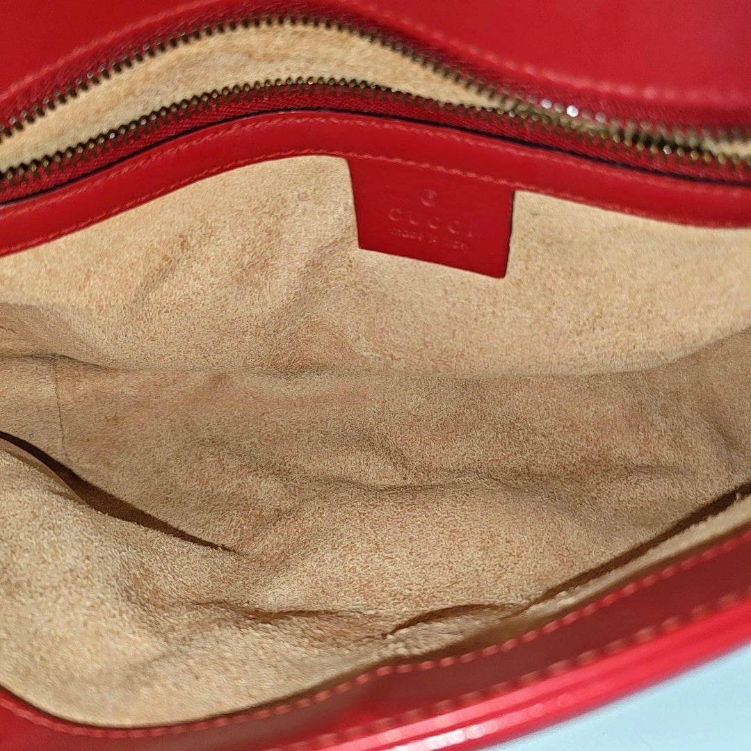 GG Marmont Medium Quilted Calfskin Red