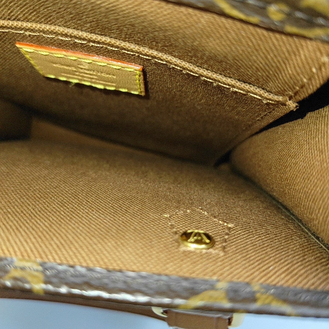 SAC PLAT Mini Monogram Coated Canvas Brown
