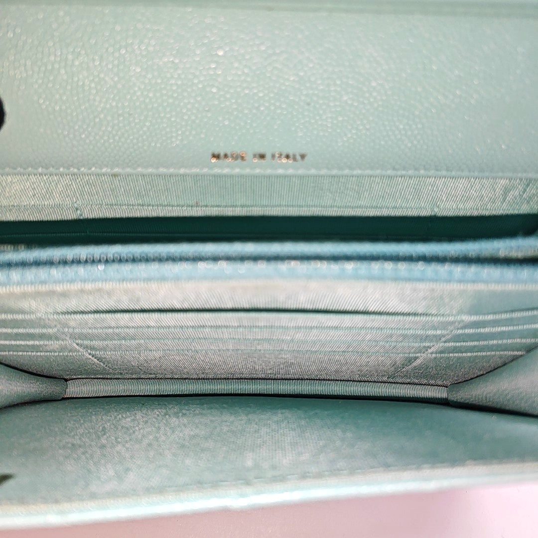 Quilted Grained Calfskin Blue