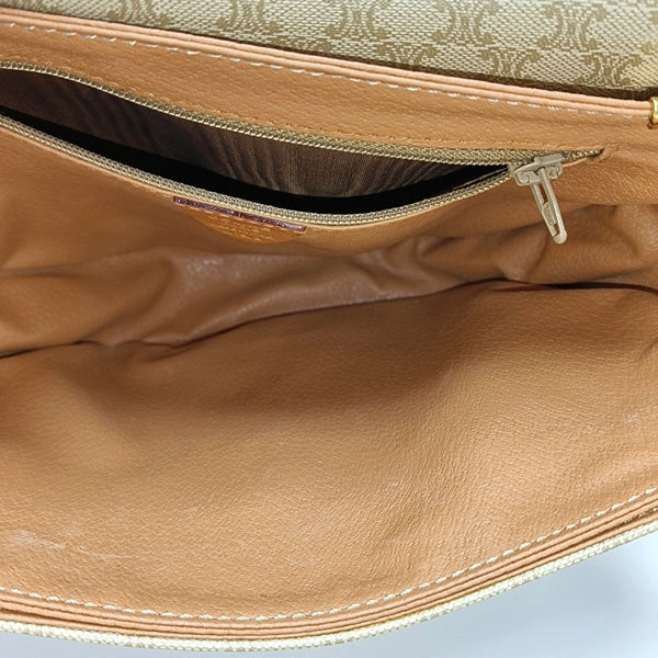 Coated Canvas Crossbody Bag Beige