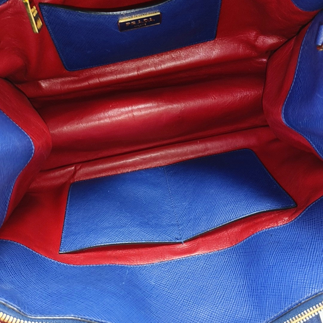 Galleria Large Saffiano Calfskin Blue