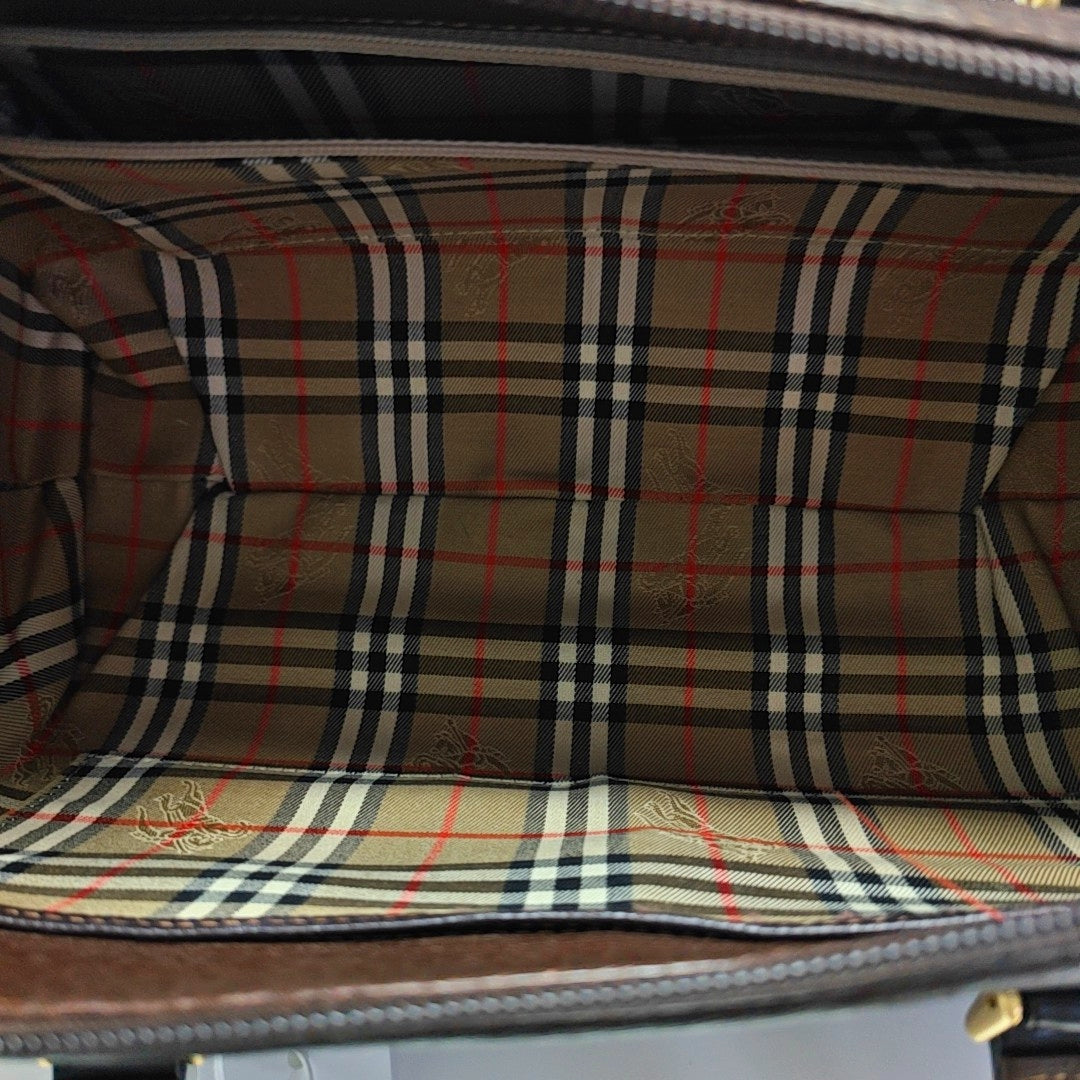 Calfskin Top Handle Bag Brown