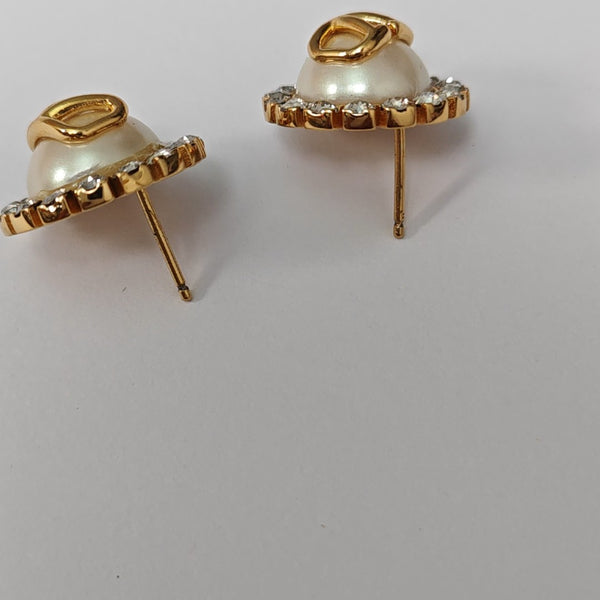 Synthetic Crystal White Stud Earrings