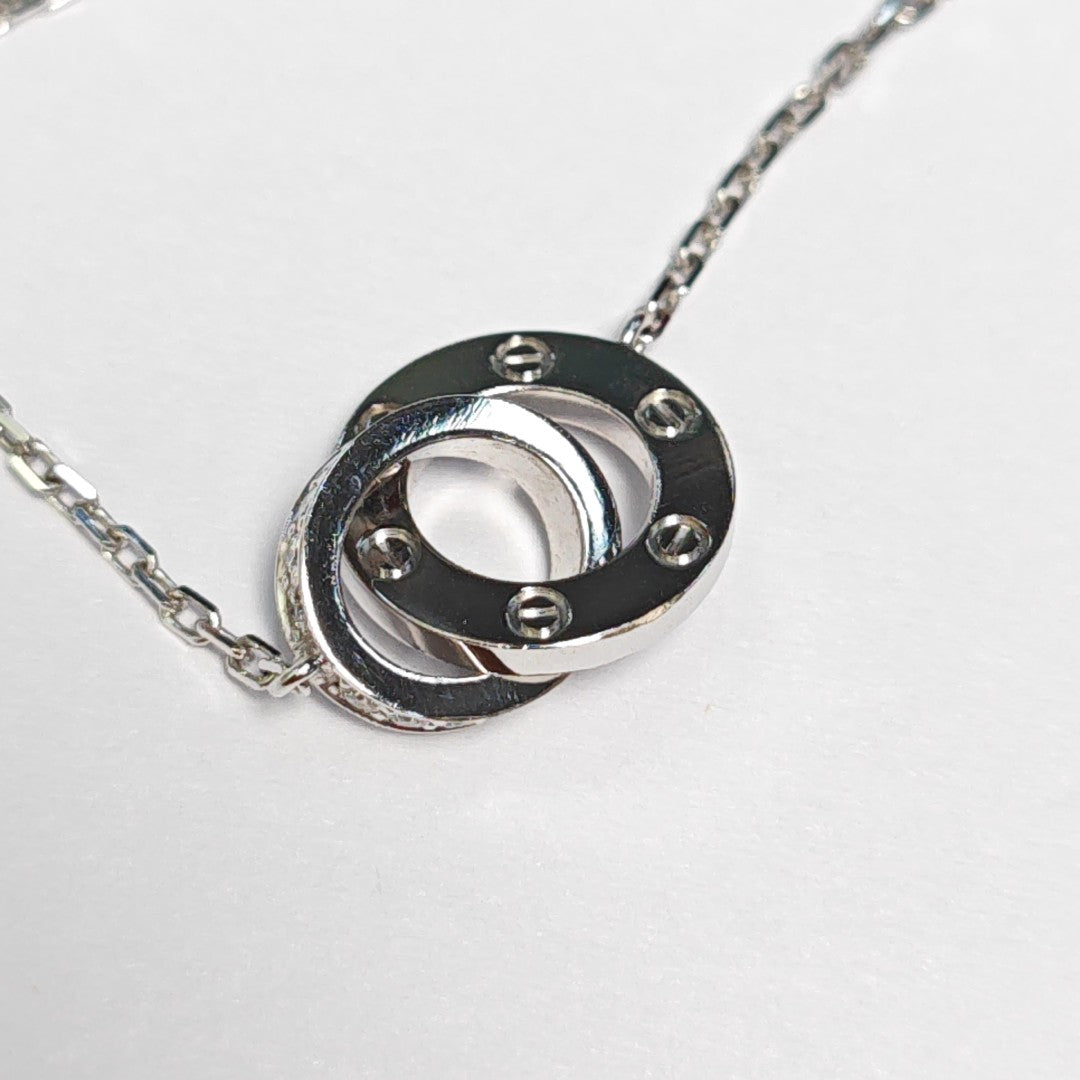 LOVE 18k White Gold Silver Necklace
