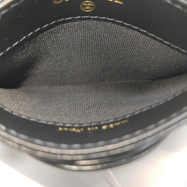Quilted Lambskin Card Holder Black