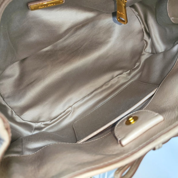 Calfskin Shoulder Bag Beige