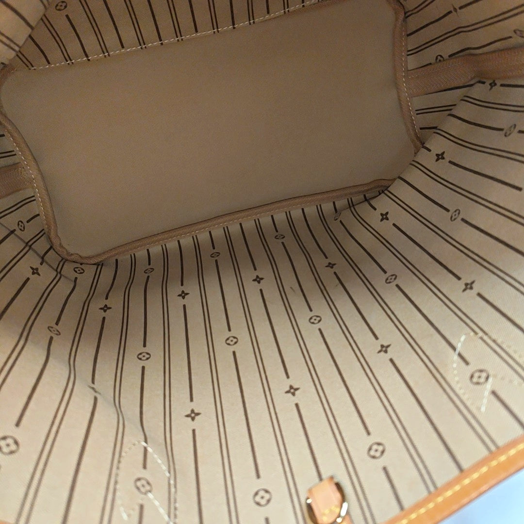 NEVERFULL MM Monogram Coated Canvas Brown
