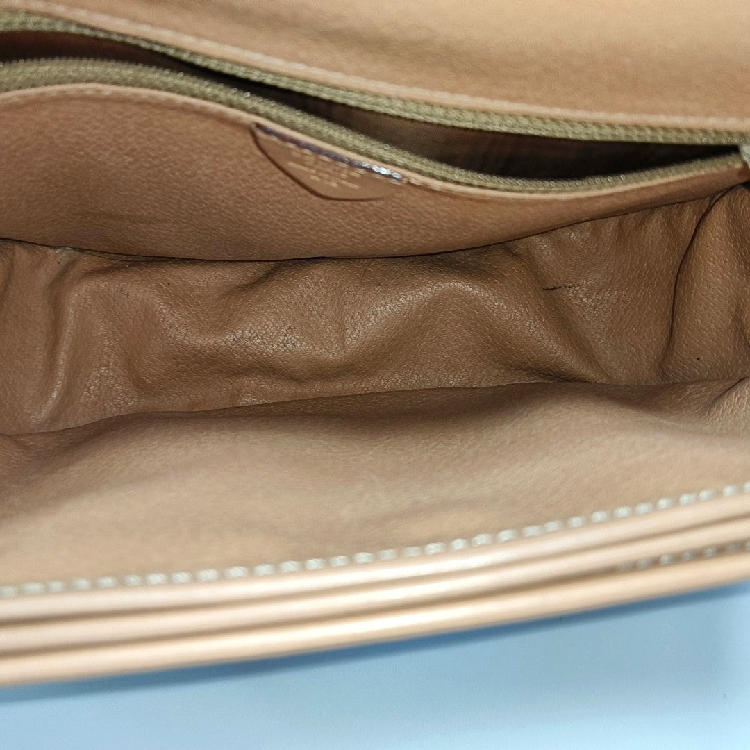 Coated Canvas Shoulder Bag Brown