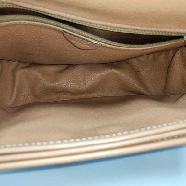 Coated Canvas Shoulder Bag Brown