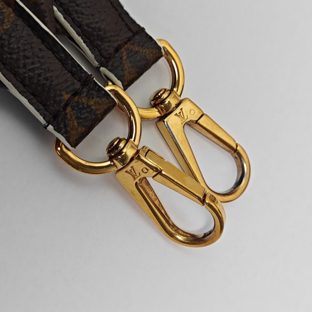 Monogram Coated Canvas Bag Strap Brown