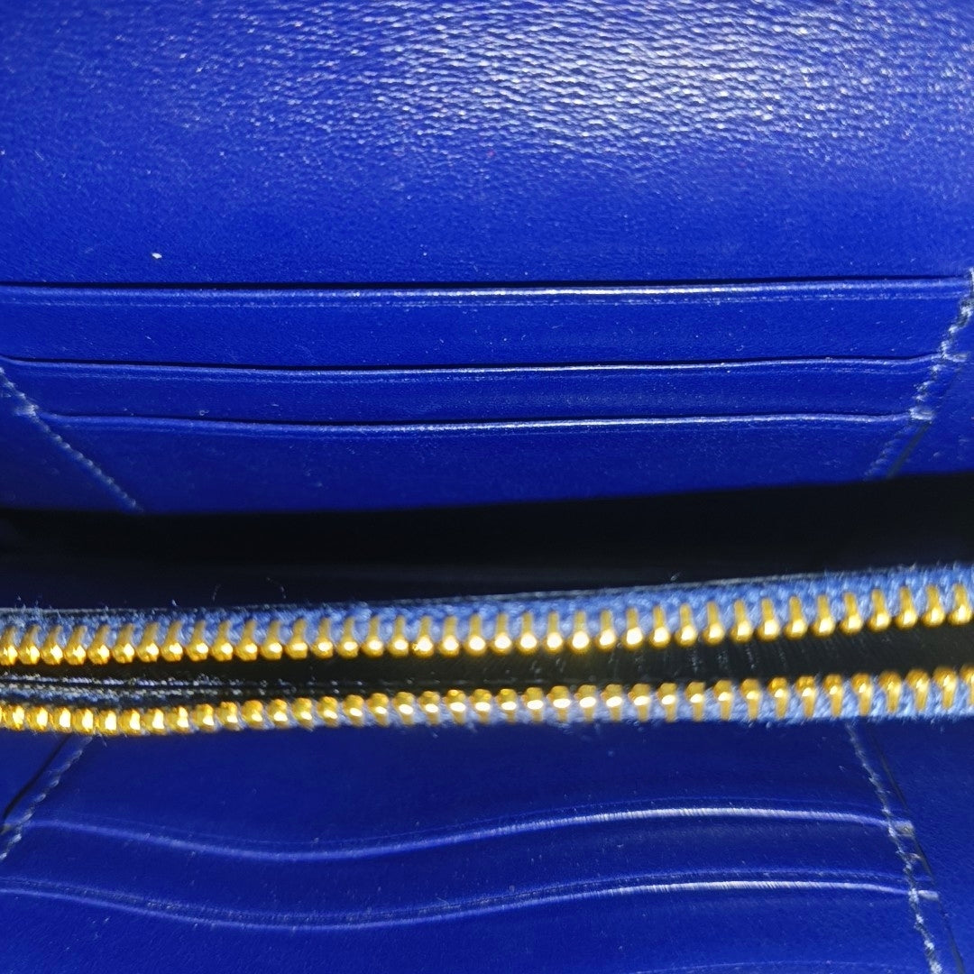 Quilted Fabric Shoulder Bag Blue