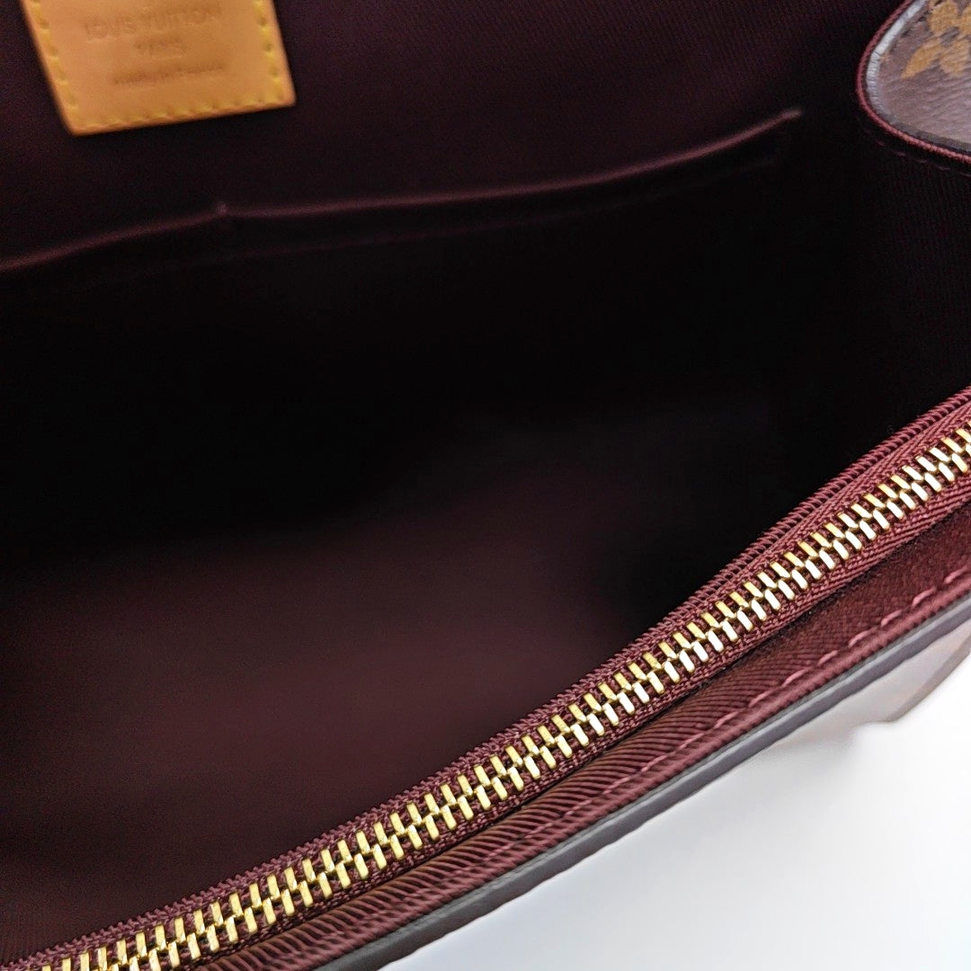 CLUNY MM Monogram Coated Canvas Brown