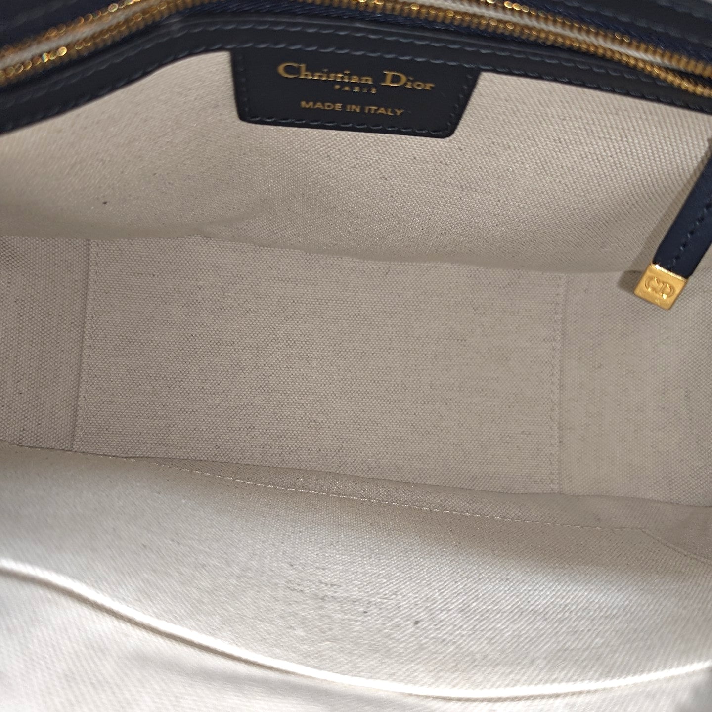 Oblique Canvas Tote Bag Blue