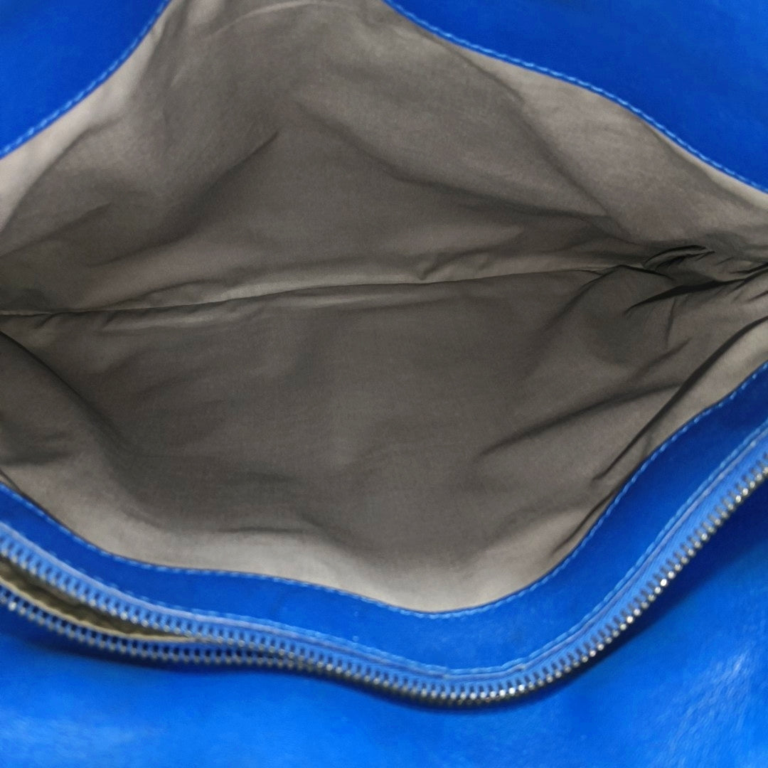 Bolso Tote de Piel de Cordero Azul