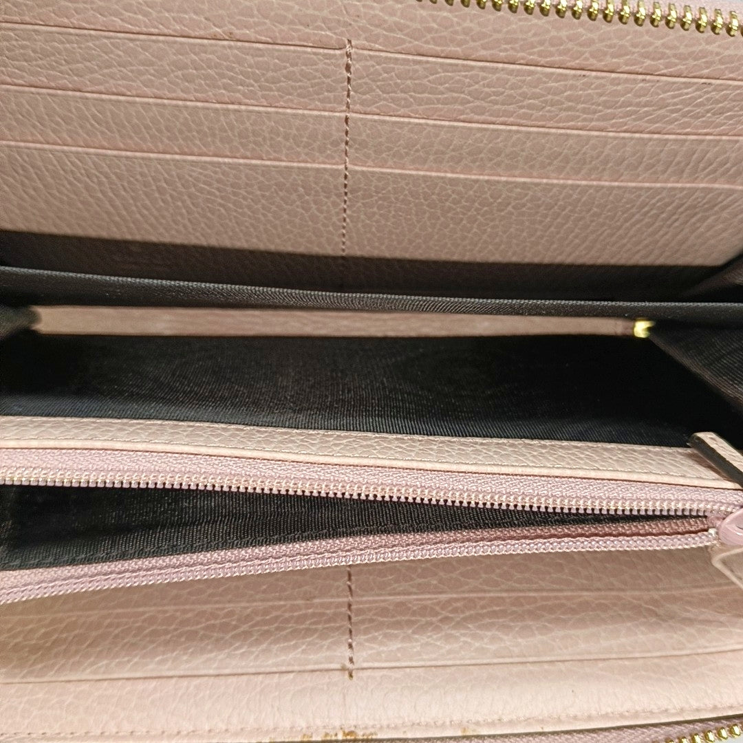 GG Marmont Super Mini Calfskin Pink Wallet