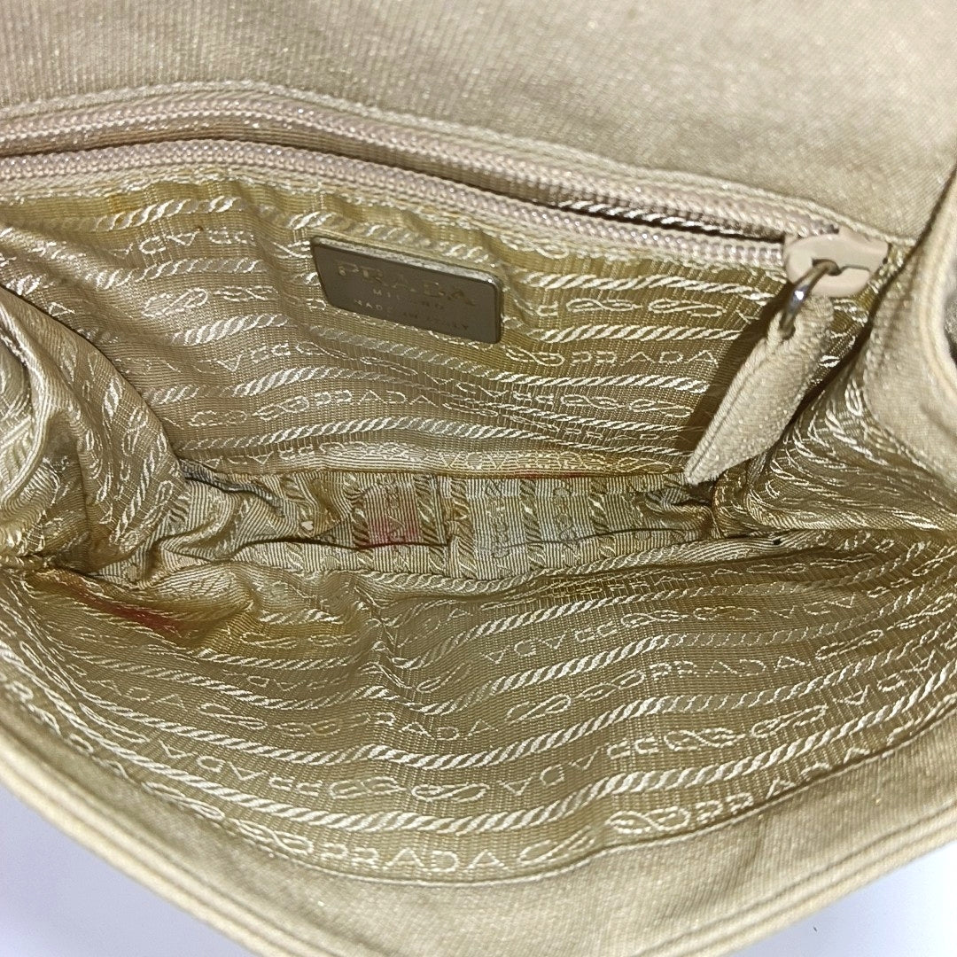 Fabric Shoulder Bag Beige