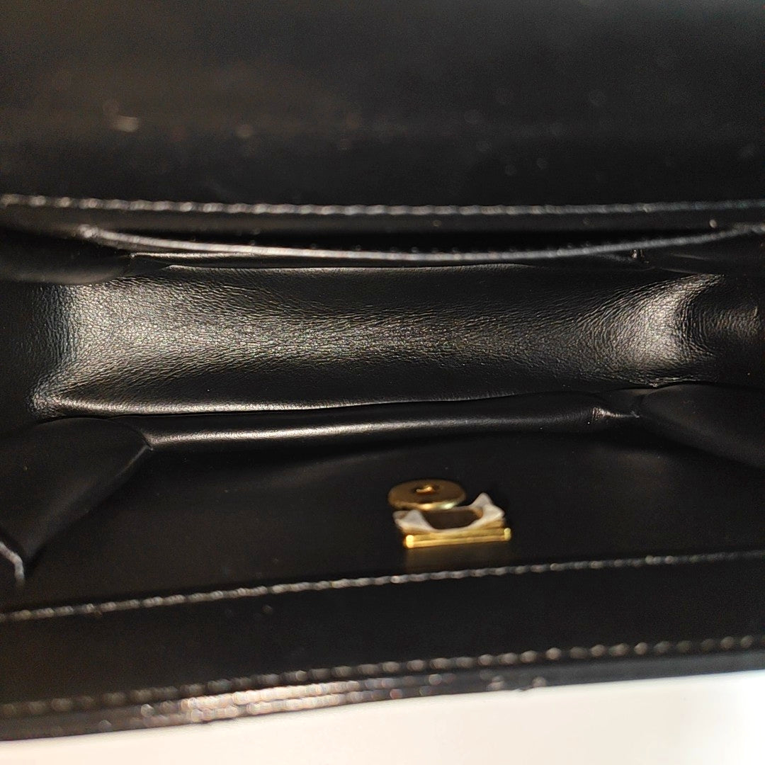 Quilted Calfskin Shoulder Bag Small Black