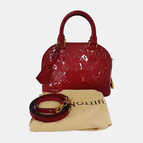Authenticated pre-owned  ALMA BB Monogram Patent Leather Red - Shoulder Bag at Looply