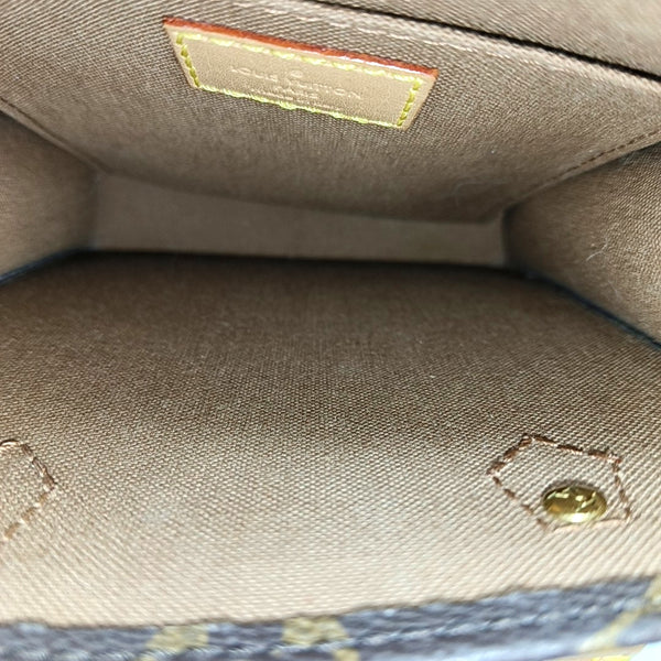 SAC PLAT Mini Monogram Coated Canvas Brown