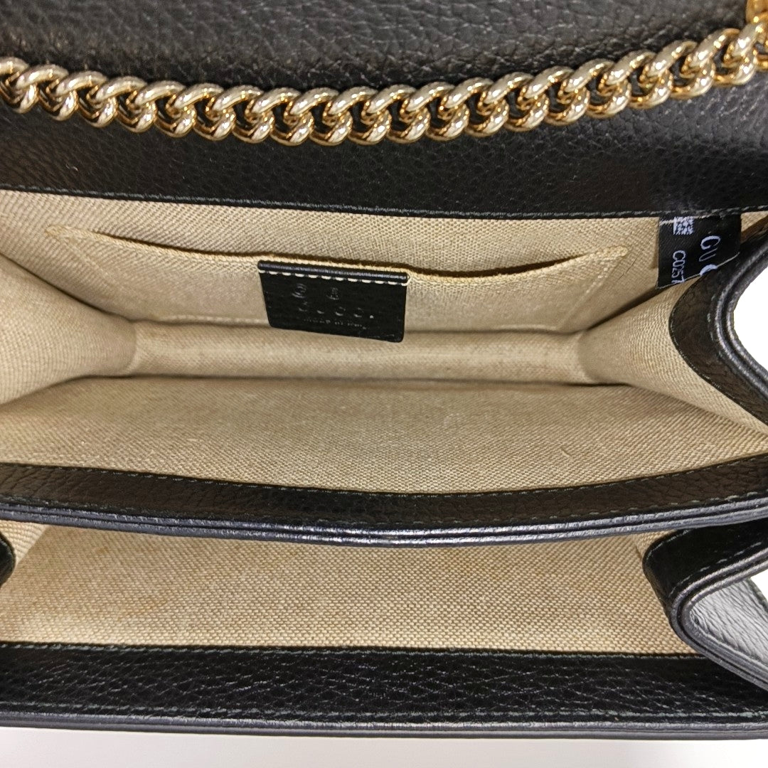 Interlocking G Small Calfskin Black