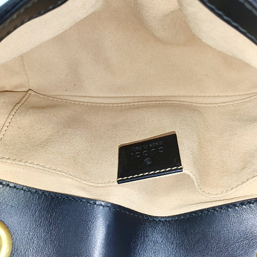 GG Marmont Small Quilted Calfskin Black